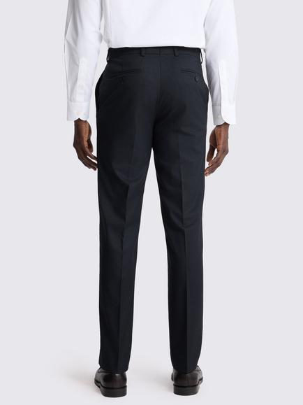 Moss Tailored Dogtooth Trousers, Navy Blue - view 2, Navy Blue