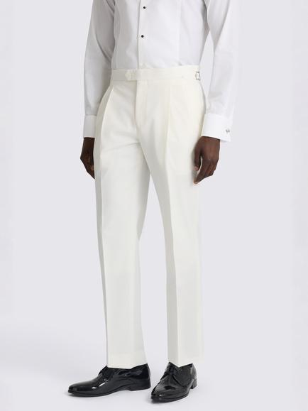 Moss Tailored Fit Wool Blend Suit Trousers, Off-white, Off-white