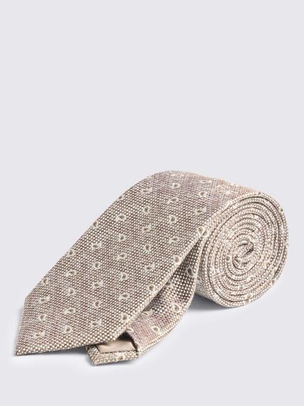 Moss Paisley Silk Blend Tie, Neutral, Neutral