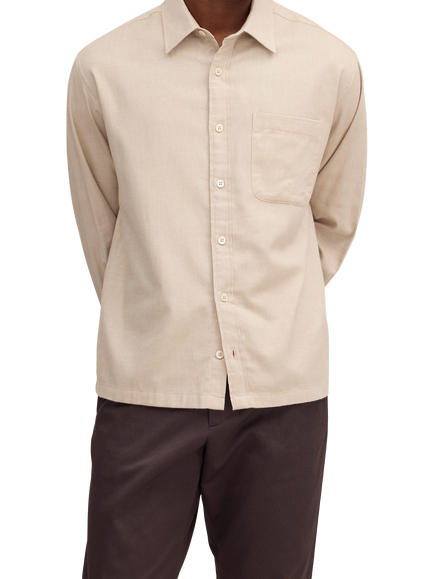 NN.07 Deon Pure Cotton Flannel Shirt, Desert Khaki