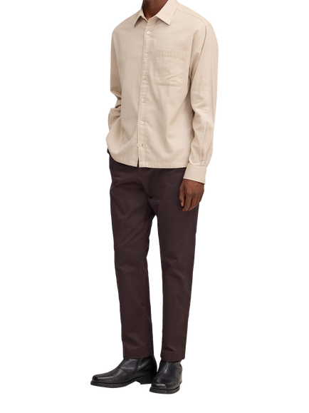 NN.07 Deon Pure Cotton Flannel Shirt - view 2, Desert Khaki