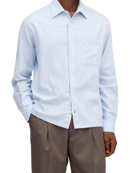 NN.07 Deon Pure Cotton Flannel Shirt, Sky Mist