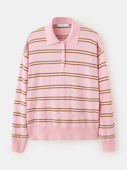 Mango Stripe Sweatshirt Style Jumper, Light Pink, Light Pink