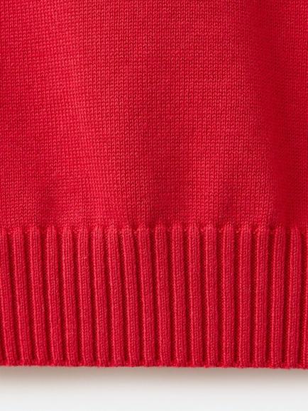 Mango Fine Knit Short Sleeve Jumper, Light Pink - view 2, Red