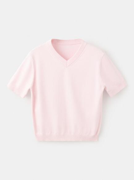 Mango Fine Knit Short Sleeve Jumper, Light Pink, Light Pink
