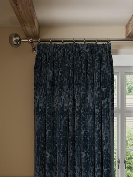 John Lewis Wilcote Textured Velvet Pair Blackout Lined Pencil Pleat Curtains, Dark Green