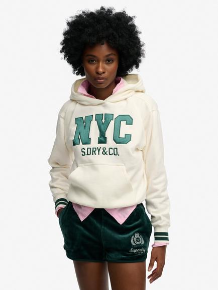 Superdry Country Club Varsity Hoodie, Cream