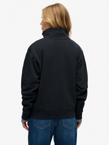 Superdry Essential Logo Embroidered Half Zip Jumper - view 2, Eclipse Navy