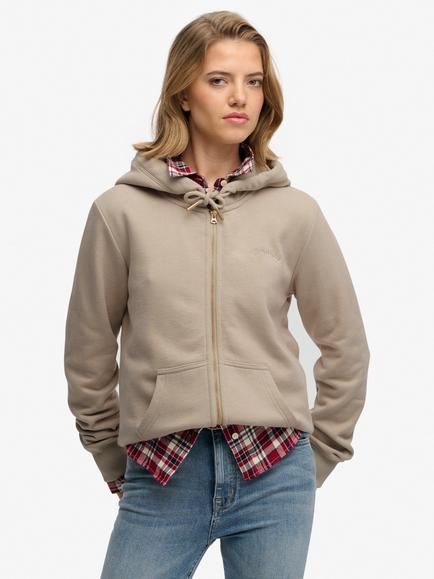 Superdry Essential Logo Zip Hoodie, Feather Grey, Feather Grey