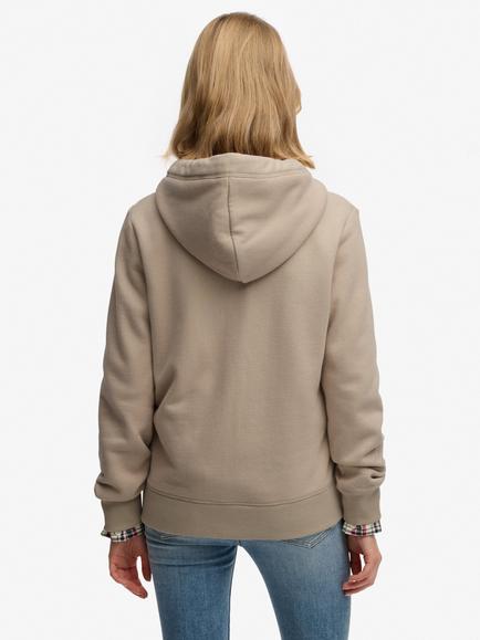 Superdry Essential Logo Zip Hoodie, Feather Grey - view 2, Feather Grey