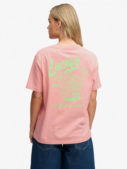Superdry Roadside Trade Relaxed Fit T-Shirt, Peach Amber Pink - view 2, Peach Amber Pink