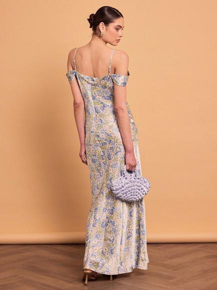 Maids to Measure Ottie Dress, Blue Floral - view 2, Blue Floral