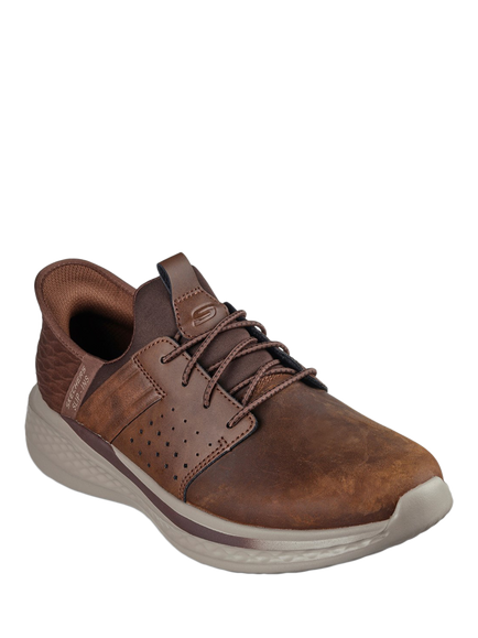Skechers Slade Zachary Trainers, Dark Brown - view 2, Dark Brown