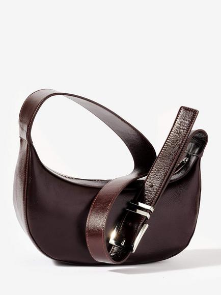 Mint Velvet Leather Sling Shoulder Bag, Burgundy, Burgundy