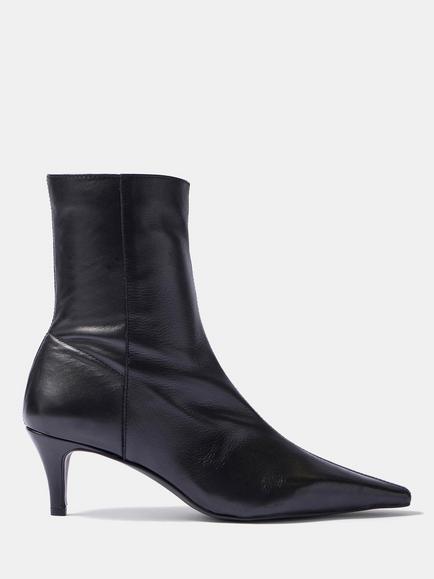 Mint Velvet Chloe Leather Stiletto Heel  Ankle Boots, Black