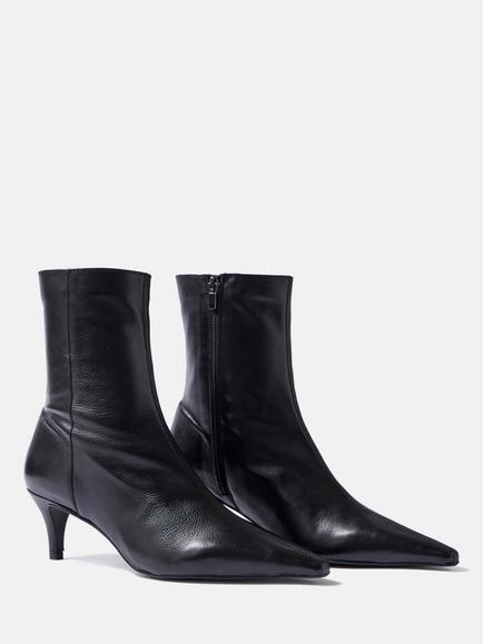 Mint Velvet Chloe Leather Stiletto Heel  Ankle Boots - view 2, Black
