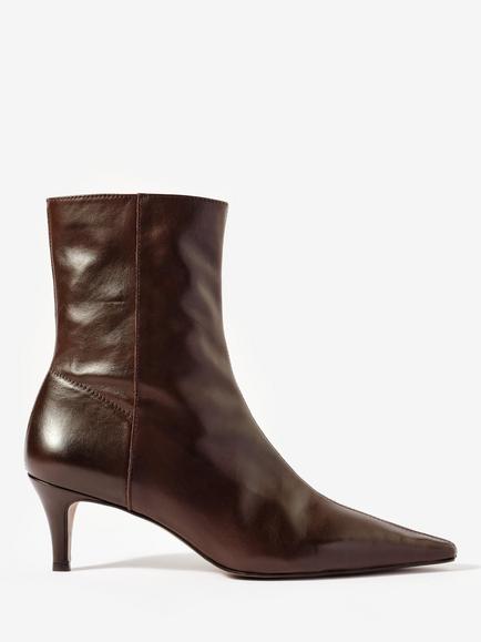Mint Velvet Chloe Leather Stiletto Heel  Ankle Boots, Brown