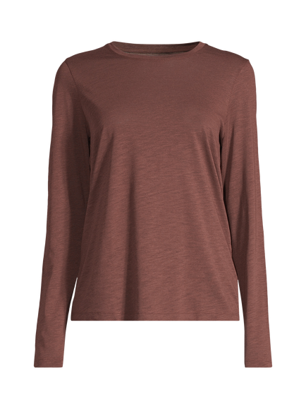 Casall Soft Texture Long Sleeve Top, Dark Brown - view 2, Dark Brown
