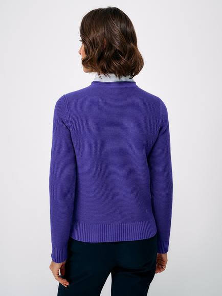 Crew Clothing Laurie Cotton Roll-Edge Jumper - view 2, Blue