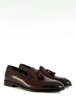 Simon Carter Azrou Leather Tassel Loafers, Brown - view 2, Brown