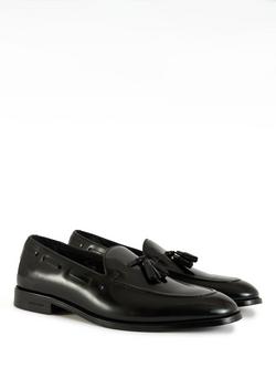 Simon Carter Azrou Leather Tassel Loafers, Black - view 2, Black