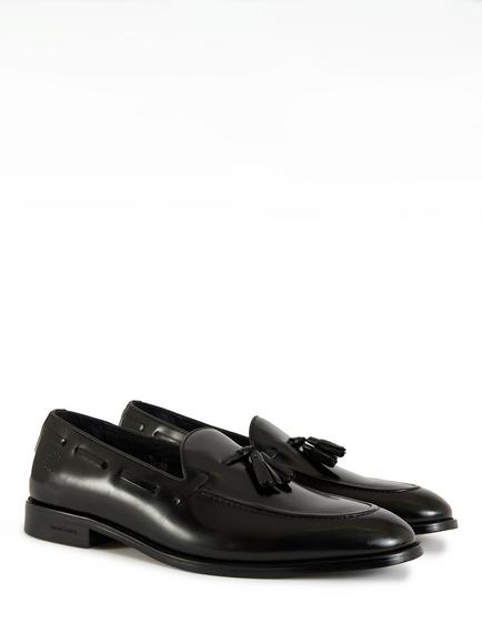 Simon Carter Azrou Leather Tassel Loafers, Black - view 2, Black