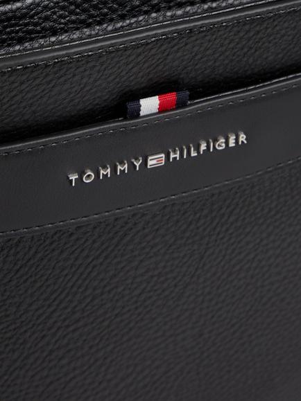 Tommy Hilfiger Metal Logo Textured Crossbody Bag, Black - view 2, Black