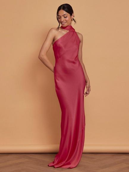 Maids to Measure Cressida Tie Neck Bridesmaid Dress, Burgundy