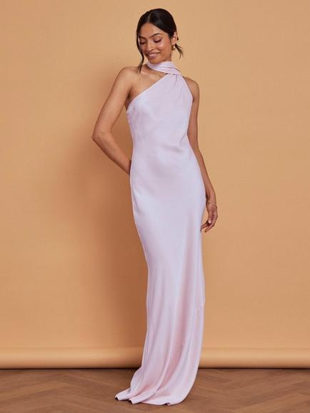 Maids to Measure Cressida Tie Neck Bridesmaid Dress, Lilac