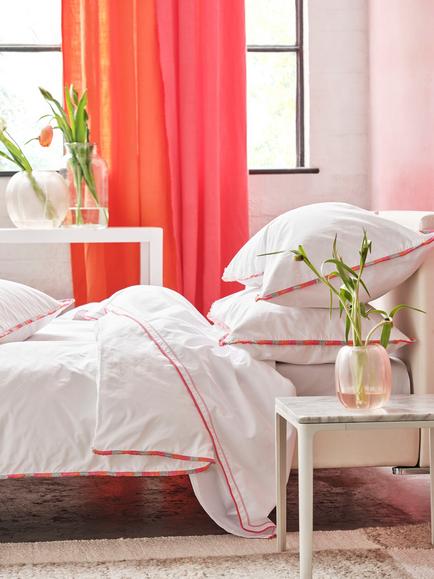 Designers Guild Burlington Fringe 400 Thread Count Bedding, Pink Multi