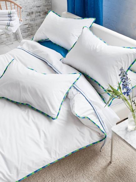 Designers Guild Burlington Fringe 400 Thread Count Bedding, Blue Multi