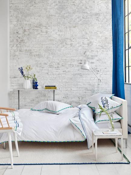 Designers Guild Burlington Fringe 400 Thread Count Bedding - view 2, Blue Multi