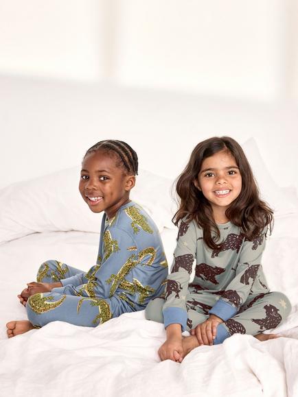 Chelsea Peers Kids' Printed Long Sleeve Pyjama Set, Pack of 2, Multi - view 2, Multi