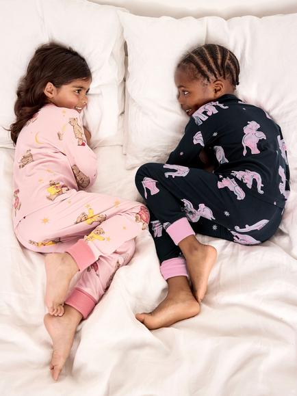 Chelsea Peers Kids' Long Sleeve Pyjama Set, Pack of 2, Multi - view 2, Multi