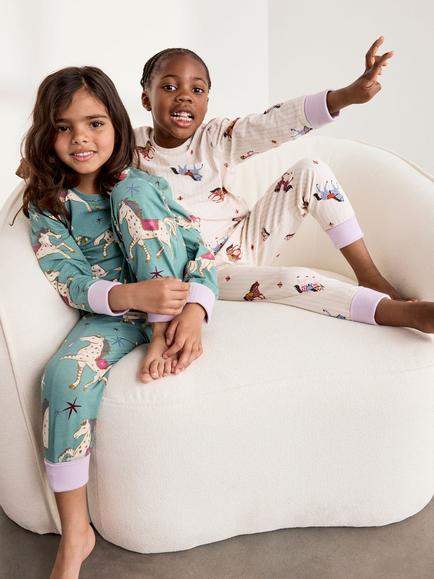 Chelsea Peers Kids' Long Sleeve Pyjama Set, Pack of 2, Multi - view 2, Multi