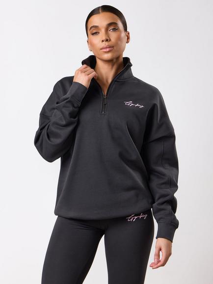 Gym King Quarter Zip Fleece Sweatshirt, Dark Pewter, Dark Pewter
