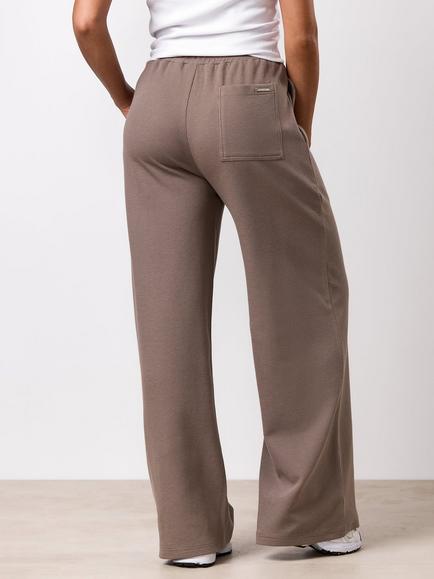 Gym King Mid Rise Wide Leg Trousers, Truffle - view 2, Truffle
