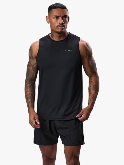 Gym King Energy Linear Vest, Black, Black