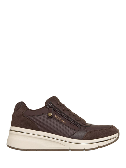 Skechers Street Billion Flex Luxe Up Trainers, Chocolate Brown
