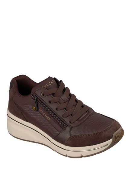 Skechers Street Billion Flex Luxe Up Trainers - view 2, Chocolate Brown