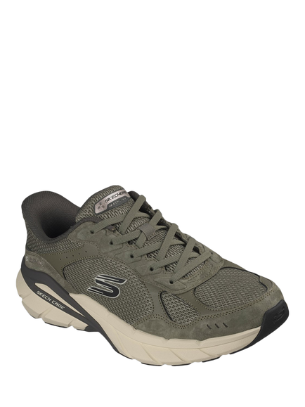 Skechers Skech Cage Slip-In Trainers, Olive - view 2, Olive