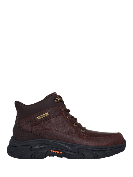 Skechers Respected 2.0 Orson Hands Free Slip Ins Leather Ankle Boots, Red Brown