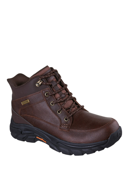 Skechers Respected 2.0 Orson Hands Free Slip Ins Leather Ankle Boots - view 2, Red Brown