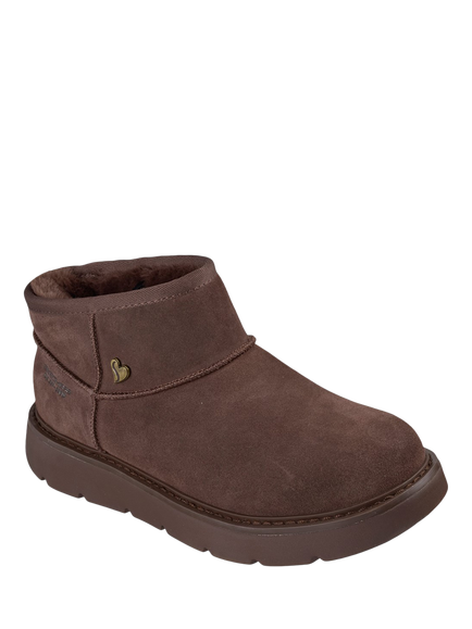 Skechers Hands Free Slip-ins Keepsakes Cozy Mini Ankle Boots - view 2, Chocolate