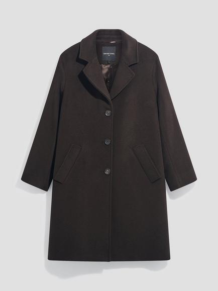 Gerard Darel Aila Mandarin Collar Wool Coat, Cinnamon, Cinnamon