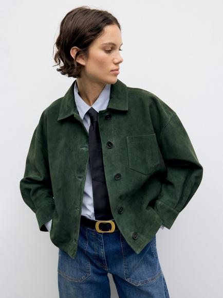 Gerard Darel Pia Suede Jacket, Dark Green, Dark Green