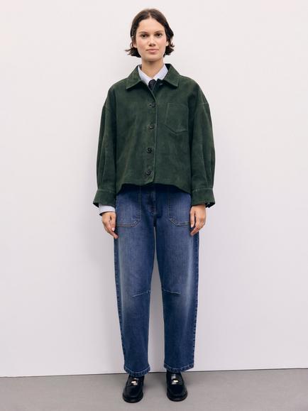 Gerard Darel Pia Suede Jacket, Dark Green - view 2, Dark Green