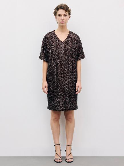 Gerard Darel Came Sequin Dress, Brown, Brown