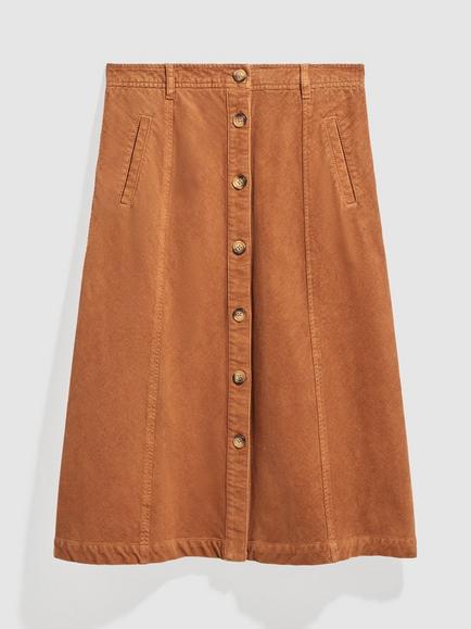 Gerard Darel TIPHAINE A-Line Midi Skirt, Caramel, Caramel