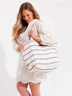 Seaspray Jumbie Stripe Beach Bag & Purse, Blue Mid - view 2, Blue Mid